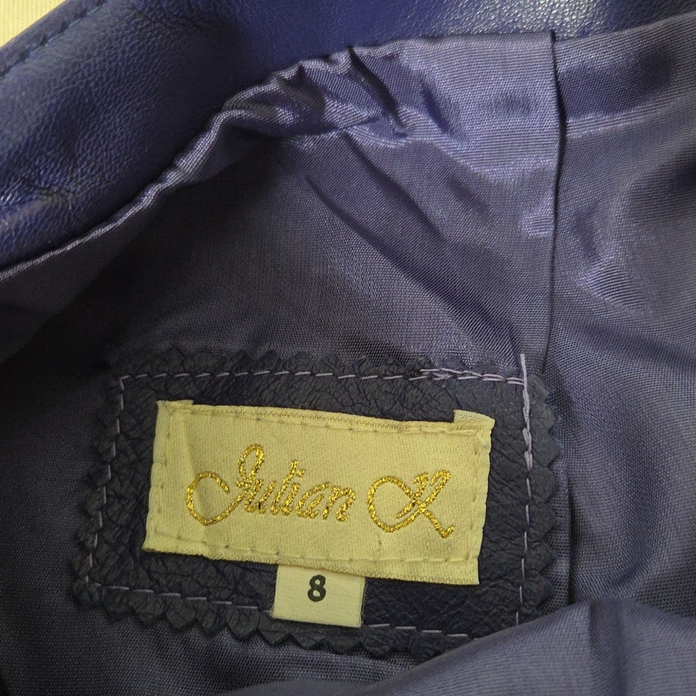 Women's Skirt Sz 8 Dark Purple Leather 100% Y2K - Picture 3 of 6